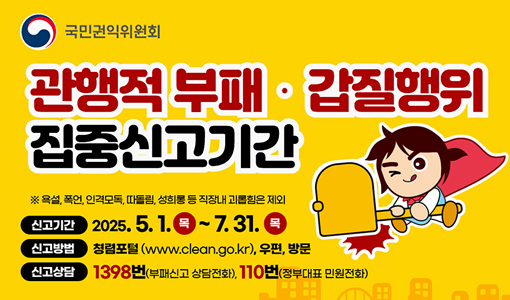 행동강령 위반행위 집중신고기간 